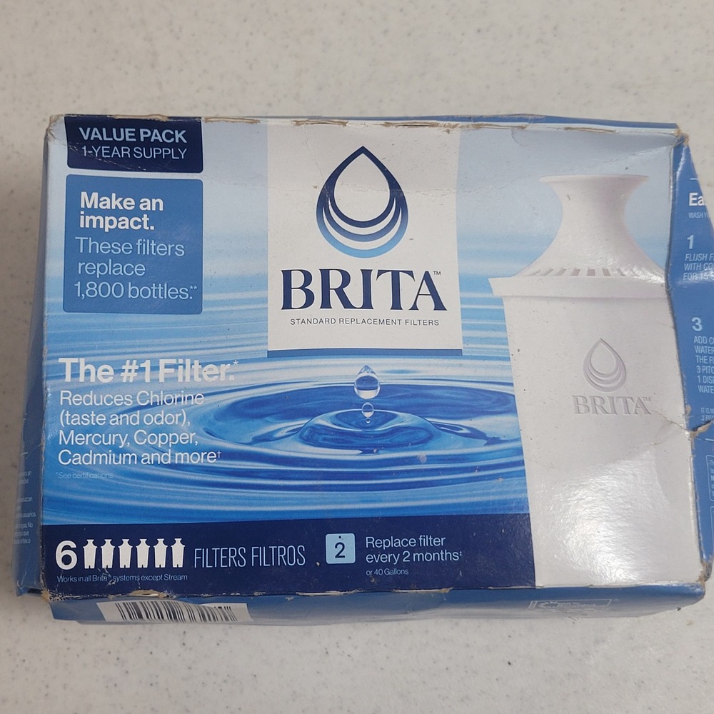 Brita Standard Replacement Water Filters 6 Count Value Pack White OB03 2187